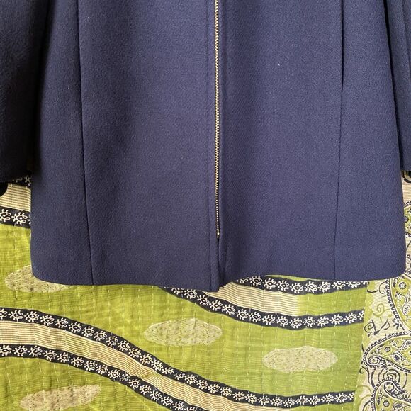 NWT J. Crew Navy Italian Wool Blend Stadium Cloth Lodge Coat Size 00 - Picture 7 of 16